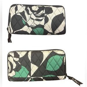 Vera Bradley Black and Green Quilted Wallet